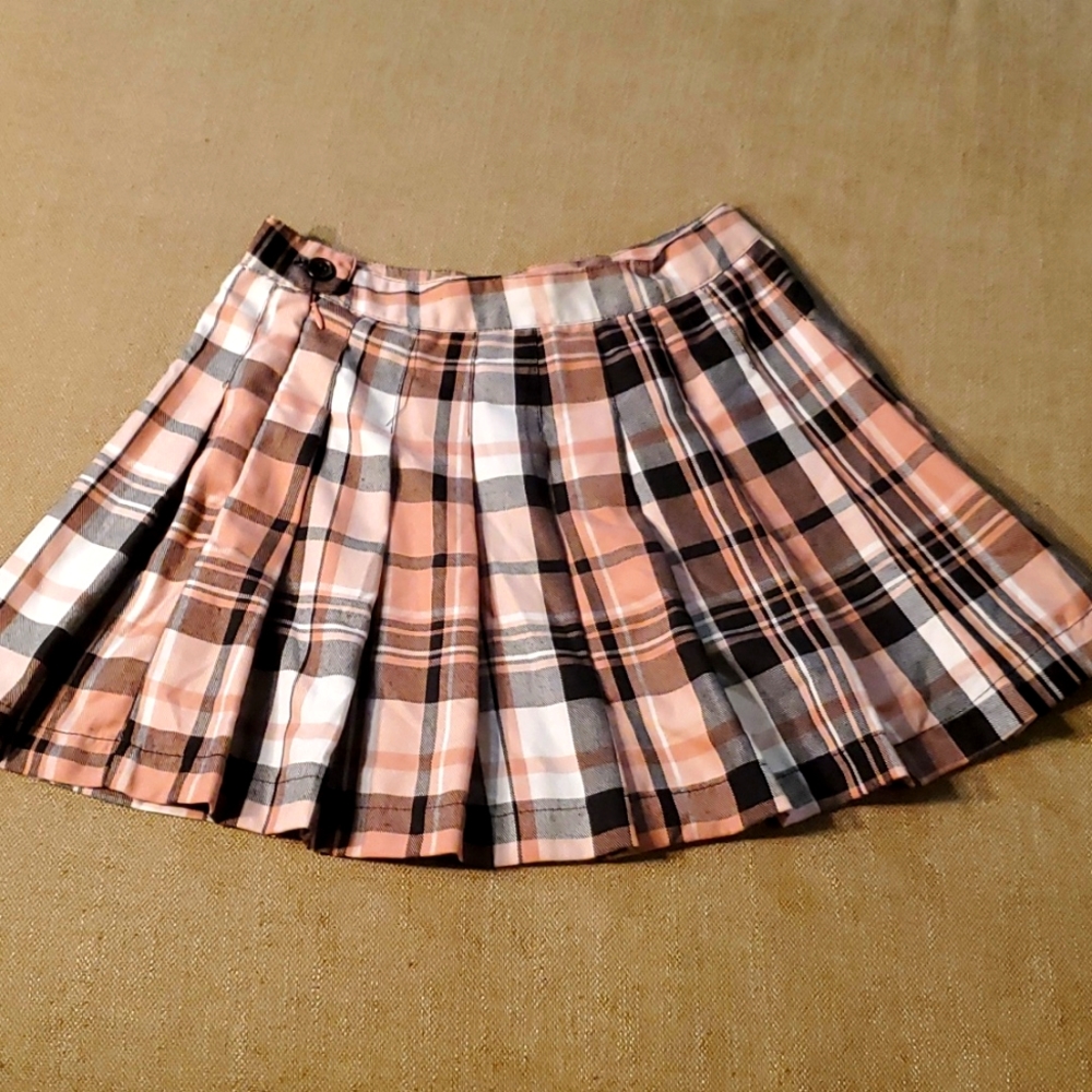 Plaid Pleated Skirt Junior Women Small